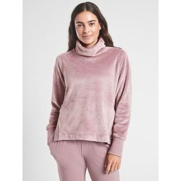 Athleta Double Cozy Karma Funnel Neck Top Size XXS Pink - Picture 1 of 9